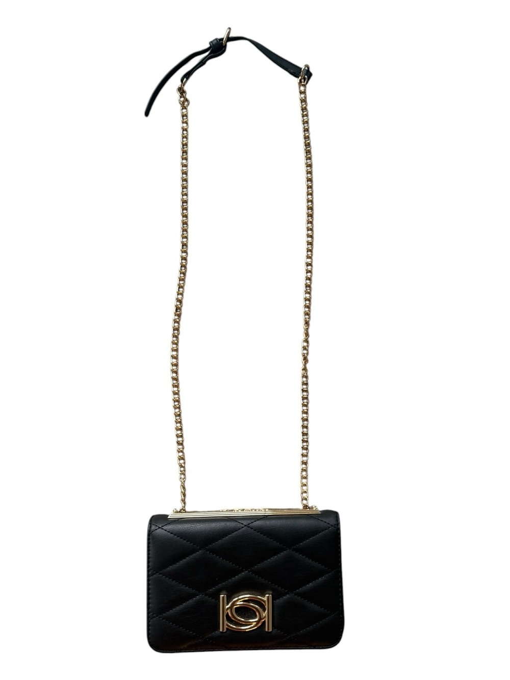 bebe Black Quilted Chain Crossbody Bag Gold Hardware - Picture 1 of 6